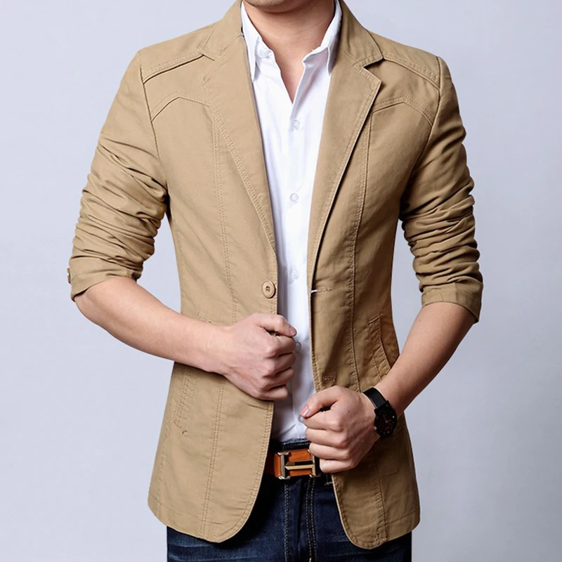 Мужская куртка-блейзер высокого качества одноцветное slim fit Пиджаки мужские костюмы деловые повседневные весна-осень мужской пальто jaqueta masculina