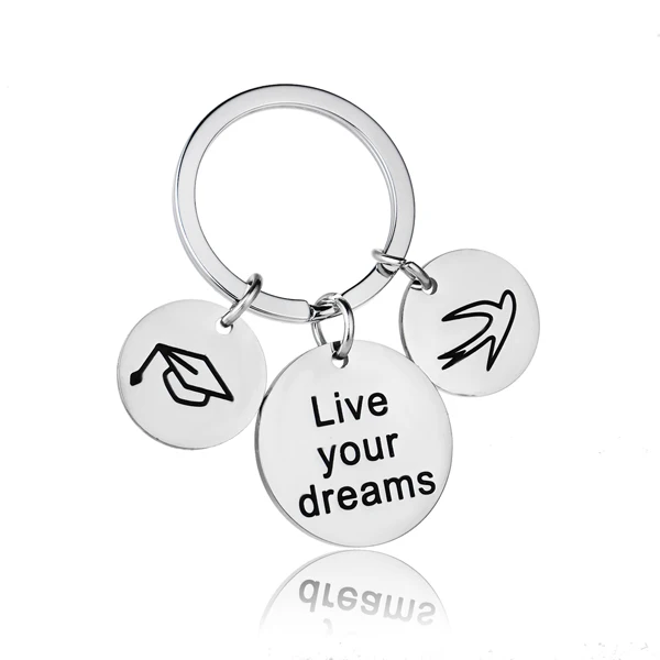 Live Your Dreams Семейная любовь, мама, папа, дедушка, сестра, брат, брелок из нержавеющей стали, брелок для мам, отцов, родителей, брелок для ключей, подарок - Цвет: Live Your Dreams