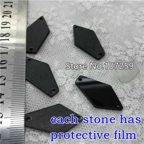 7N 15X28MM TopStone микс 30 форм размеров пришивной акриловый камень черный реактивный зеркальная поверхность для шитья ювелирных изделий Акриловые черные бусины аксессуары - Цвет: 7N 15X28MM