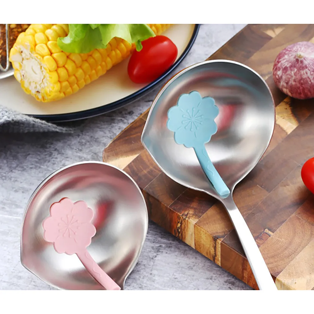 Funny Sakura Stainless Steel Colander Soup Ladle Oil Filter Long Handle Shovel Scoop Spoon Gadgets Kitchen Accessories | Дом и сад