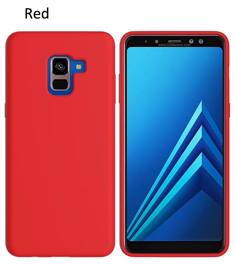 Red Жидкий силиконовый чехол для samsung Galaxy A8 Plus A530F A730F мягкий гелевый резиновый чехол высокого качества - Цвет: Red