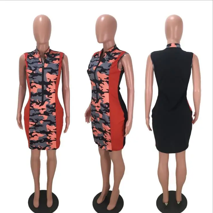 2018 African dress dasiki new traditional sexy camouflage print zipper | Тематическая одежда и униформа