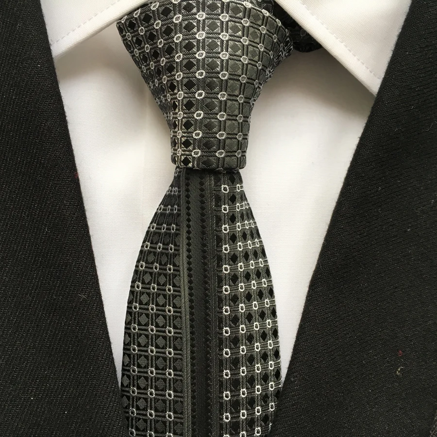 

Designer's Skinny Tie Top Personality Necktie Stripes Checkered Gravata for Meeting Free Shipping