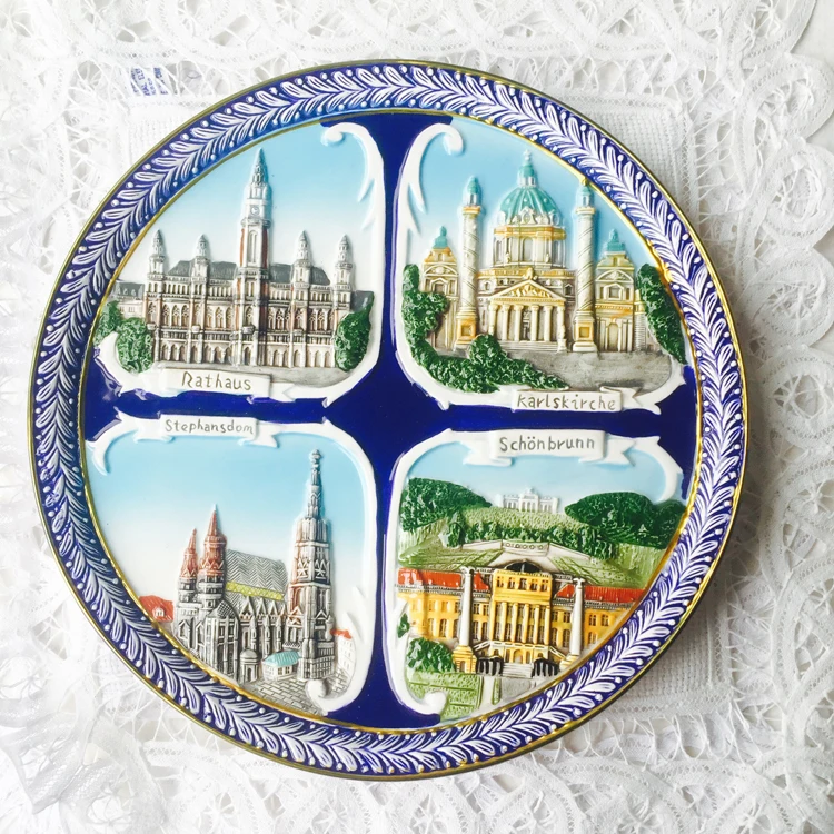 На заказ Большая керамическая тарелка столовая спальня фон украшения на стену новое блюдо туристический сувенир домашний декор