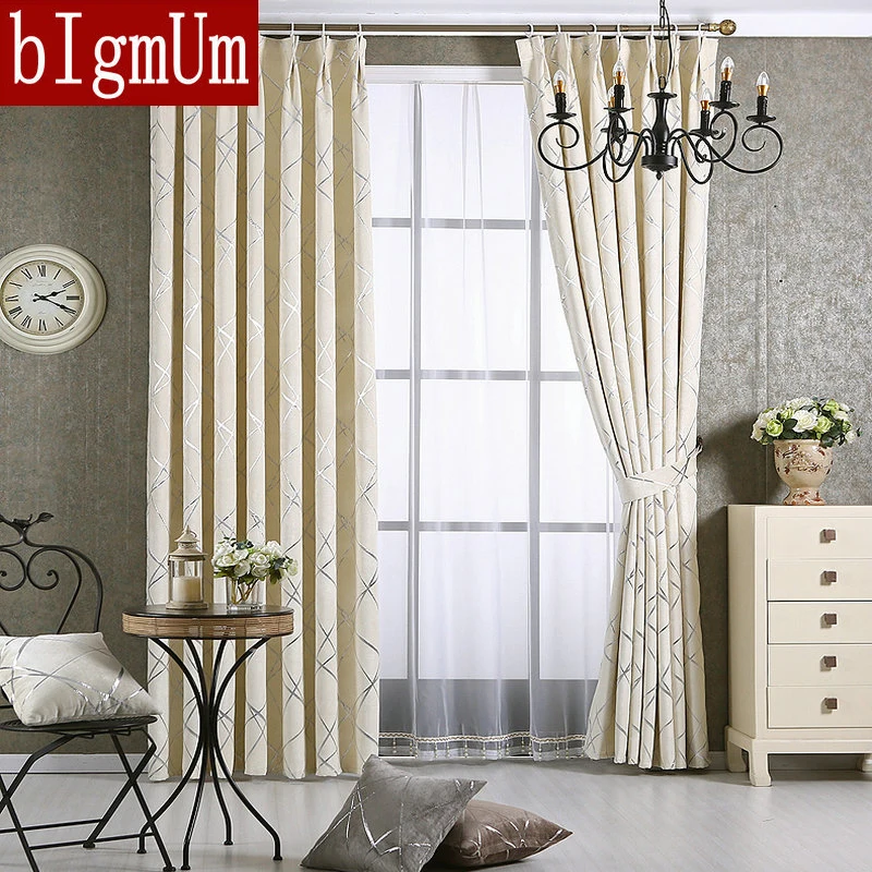 Новый стиль оконные шторы для гостиной спальни гостиницы Золотая пряжа