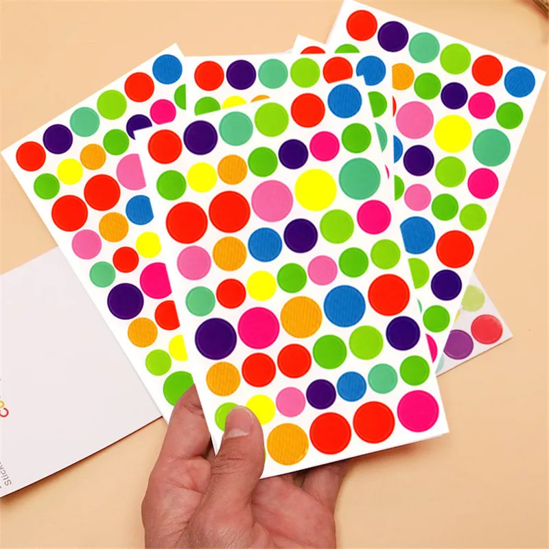 Colorful Dot Love Stars Shape Funny Toy Sticker Kids Paper Diary Journal Scrapbook Decorative Stickers for Children Classic Toys |