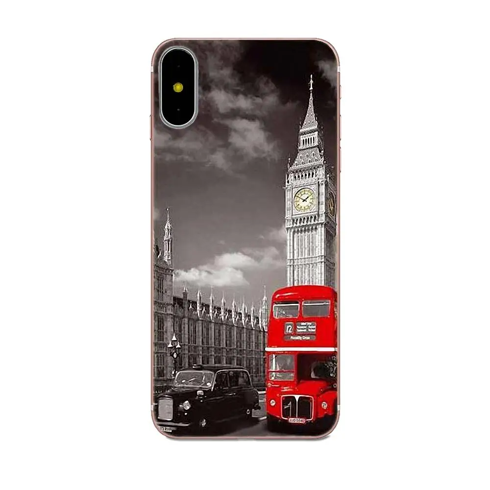 Мягкий ТПУ узор Розовый для Samsung Galaxy Note 5 8 9 S3 S4 S5 S6 S7 S8 S9 S10 mini Edge Plus Lite London Bus