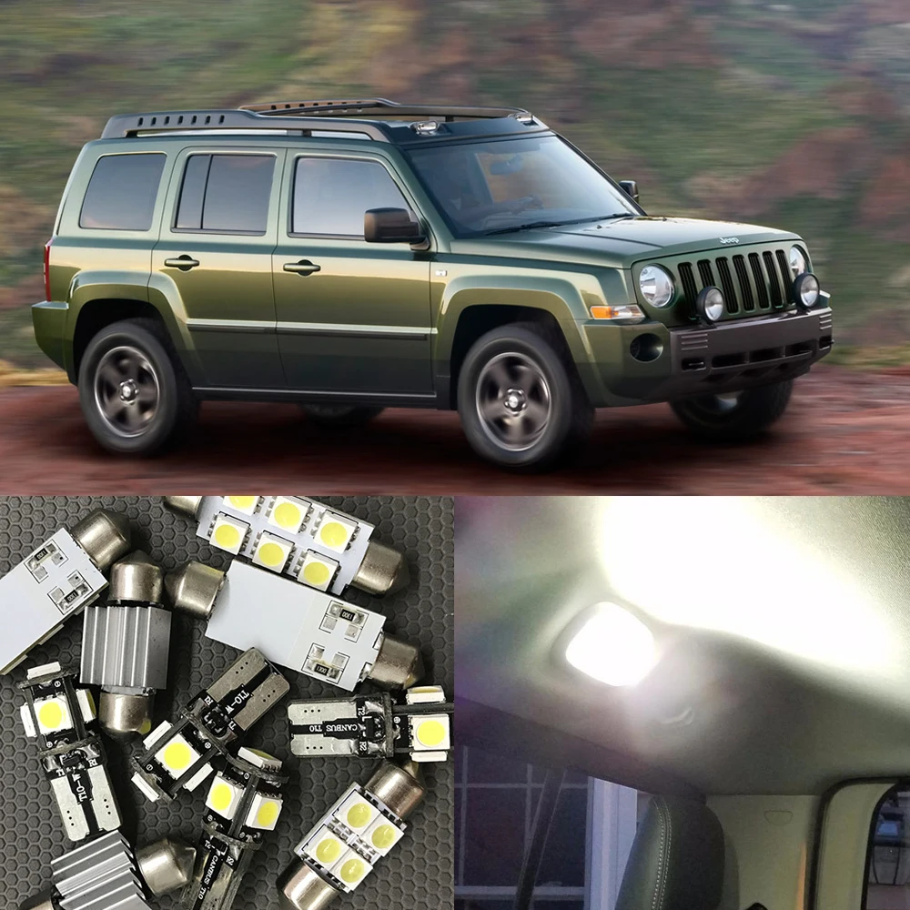 11 шт. белый Canbus Автомобильные светодиодные лампы для Jeep Liberty 2002 2006 Карта Купол