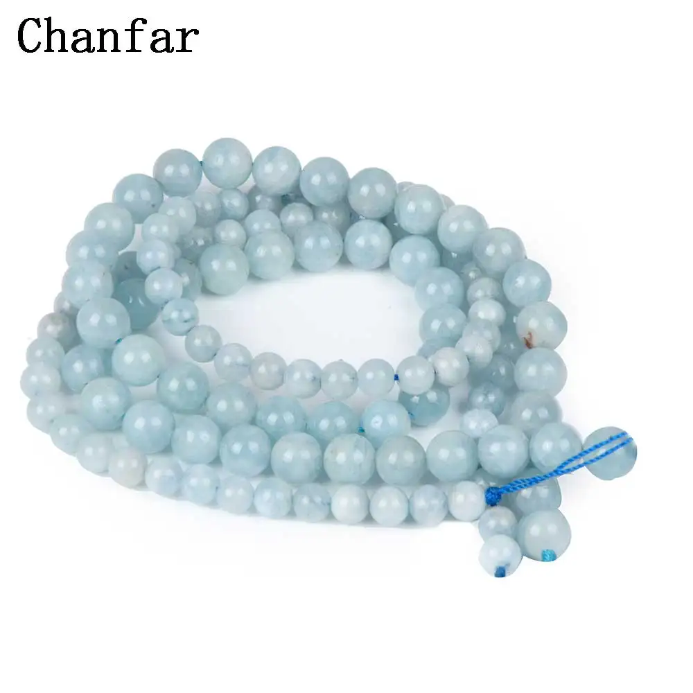 

Бусины из полудрагоценных камней Aqua Stone, Женские Ювелирные изделия «сделай сам», модные бусины 6, 8 мм