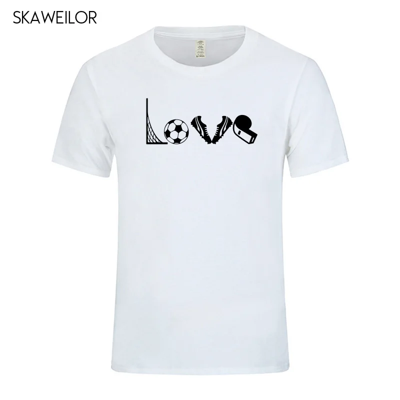 Love Soccers забавный подарок для Фанаты футболиста футболка игры в мяч ног Мужская с