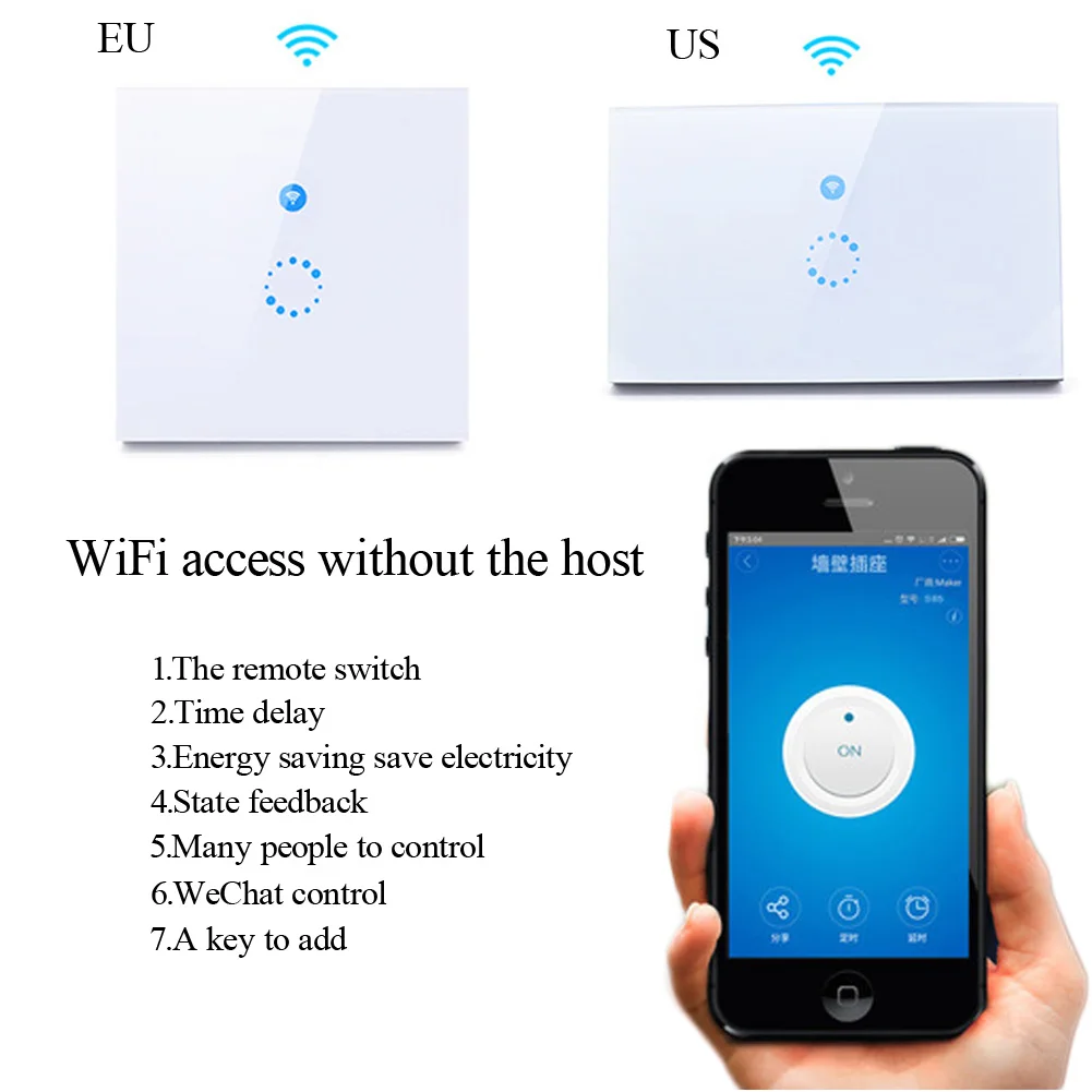 Умный WiFi США/ЕС переключатель света в панели сенсорный переключатель настенный Контроль Света Sonoff переключатель синхронизации для Amazon Alexa/Google home