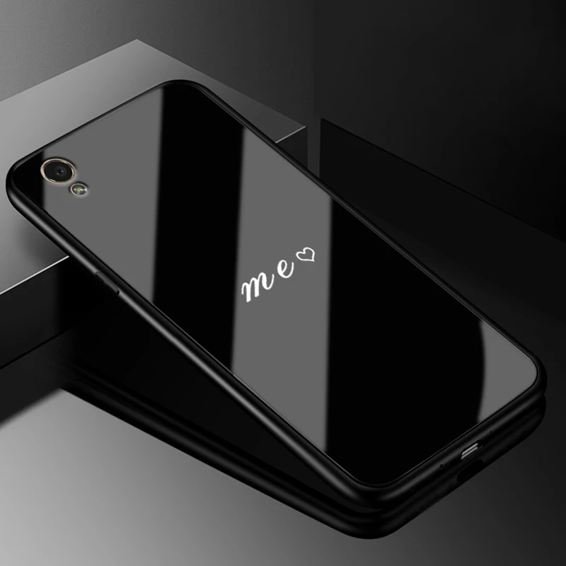 Для Oppo A37 чехол 5,0 ''стеклянная жесткая задняя крышка для Oppo A37 телефонный чехол s Черный силиконовый бампер Coque для OPPOA37 A 37 A37M A37F - Цвет: 17