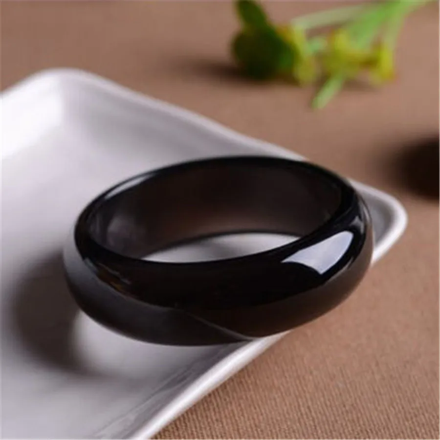 63 мм натуральный черный обсидиан кристалл драгоценный камень женский браслет