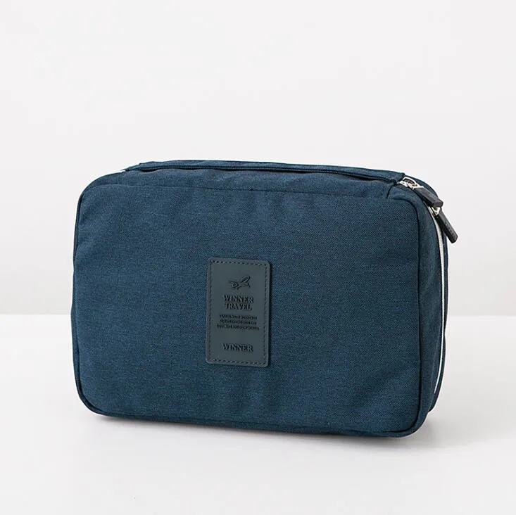 DARK BLUE Женские и мужские дорожные сумки для мытья, косметичка, косметичка, брендовые комплекты туалетных принадлежностей, несессеры, органайзер для путешествий, W-A13-65 - Цвет: DARK BLUE