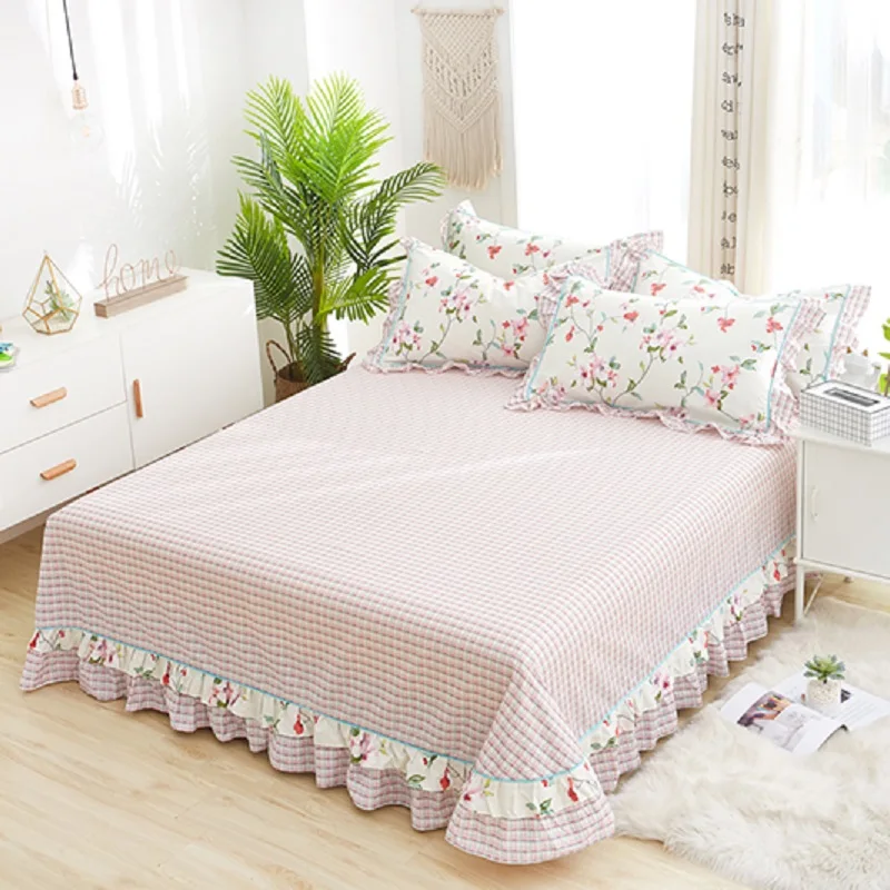 4 шт. Комплект постельного белья из натурального хлопка с оборками|Комплекты