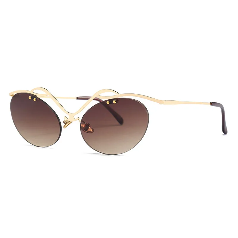 Солнцезащитные очки без оправы для мужчин и женщин 23028DF винтажные аксессуары в