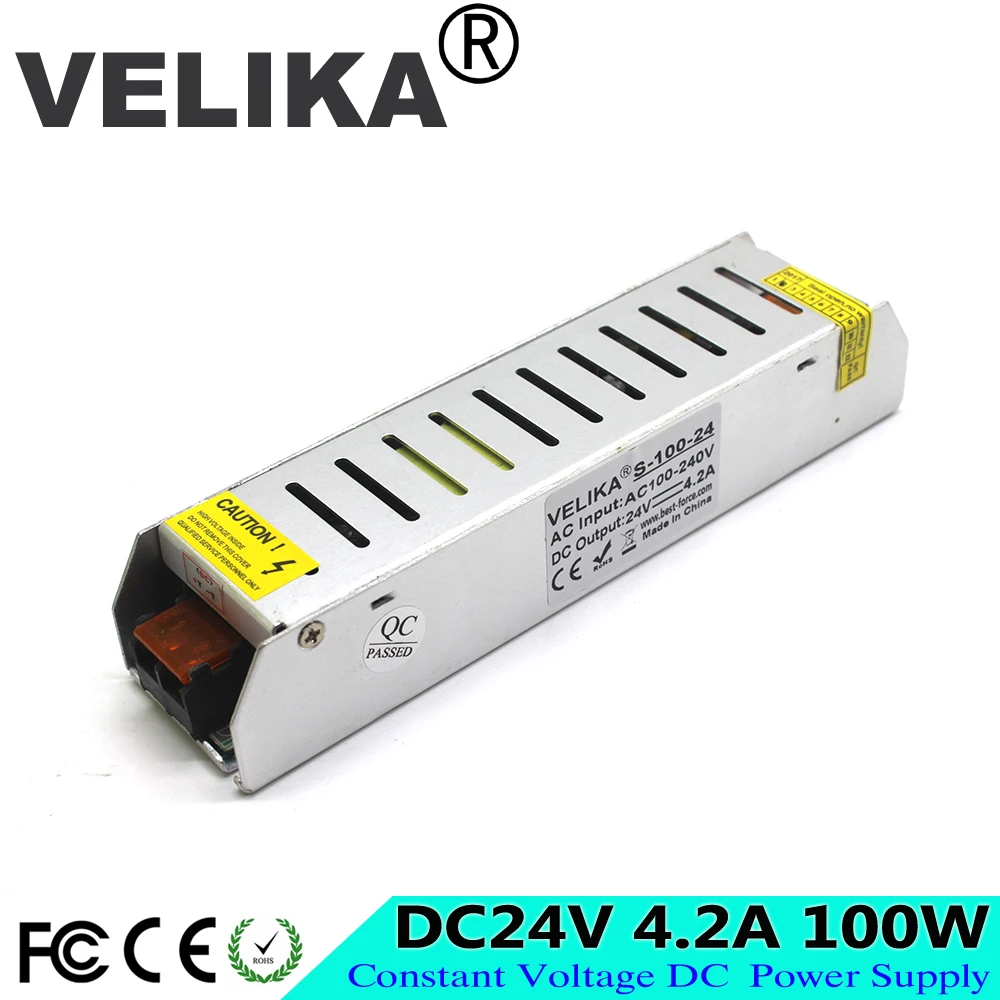 Лучшее качество 24V 4.2A 100W Драйвер импульсного источника питания AC 100 240V вход в DC SMPS
