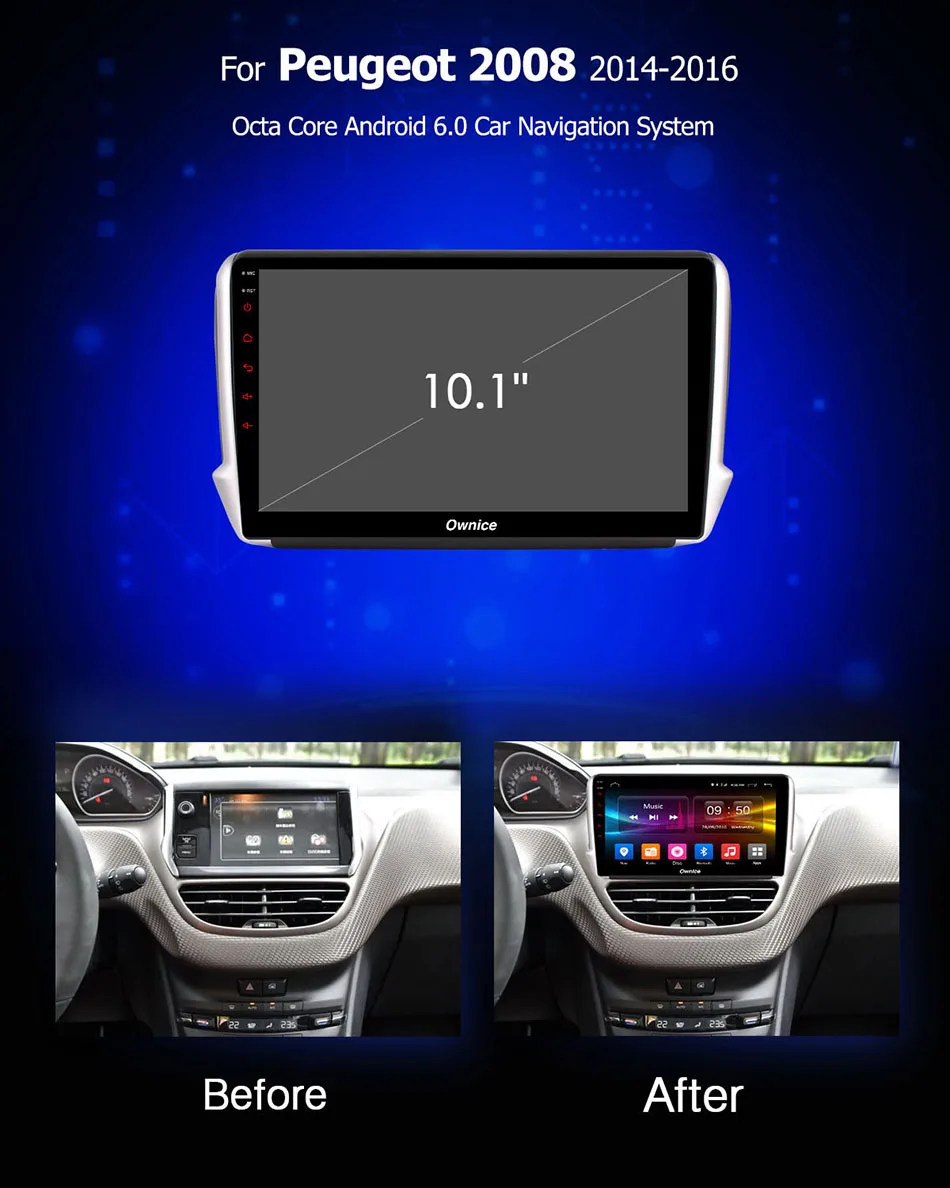 Ownice C500 + G10 10 1 &quotAndroid 8 Octa core автомобильный DVD gps радио плеер для peugeot 2008 208 2009 2010 2011 2012