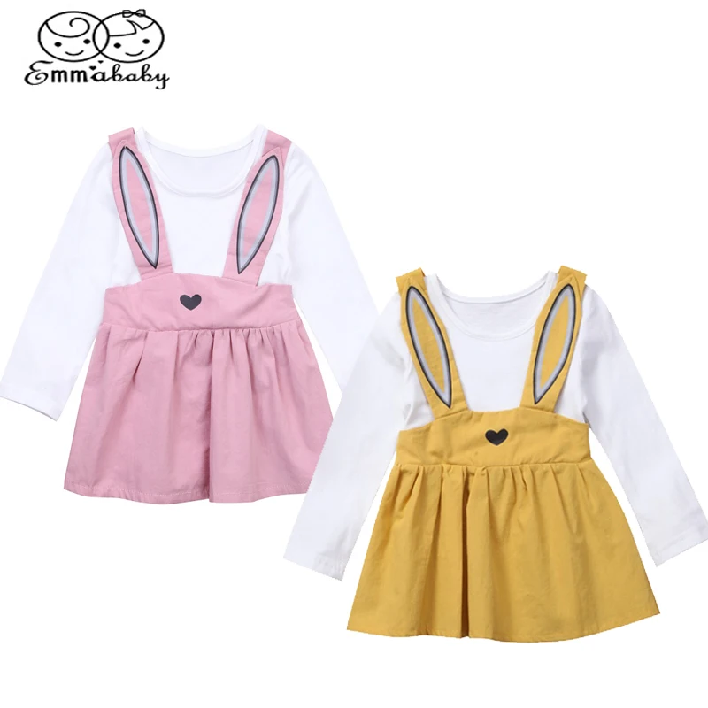 Emmababy/Детское платье с кроликом для маленьких девочек на вечеринку комбинезон