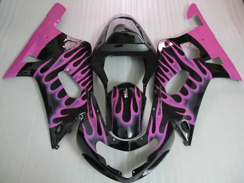 Motorcycle Fairing kit for SUZUKI GSXR600 750 K4 04 05 GSXR 600 GSXR750 2004 2005 ABS pink flames black Fairings set+Gifts SF26 |