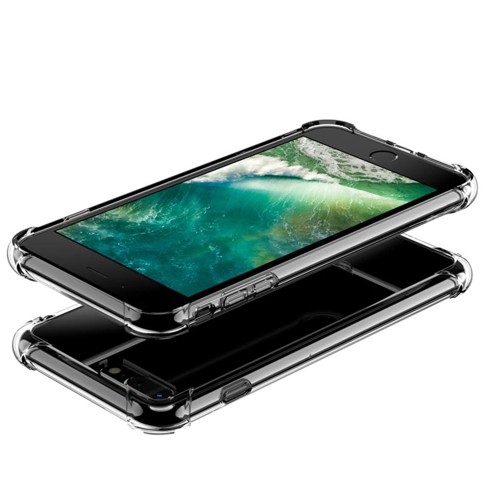 200 шт./лот для iphone 7 7Plus 6S 5 5S кристально прозрачный силиконовый мягкий ТПУ чехол с