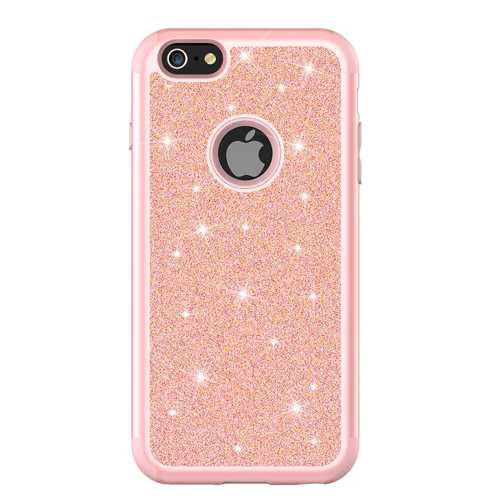 Rose Gold Для Apple iPhone 8 7 6 Plus чехол противоударный роскошный Алмазный Блестящий двухслойный резиновый чехол для телефона для iPhone 8 Plus - Цвет: Rose Gold