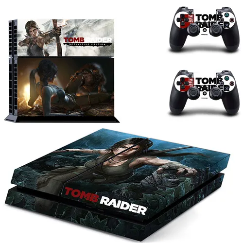 DPTM1270 Rise of Tomb Raider наклейка для PS4 виниловая наклейка, стикер для консоли sony Playstation 4 и 2 контроллера наклейка для PS4 наклейка - Цвет: DPTM1270