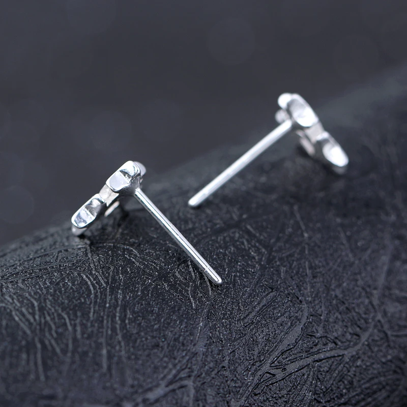 Женские серьги-гвоздики из серебра 925 пробы с тремя звездами | Украшения и