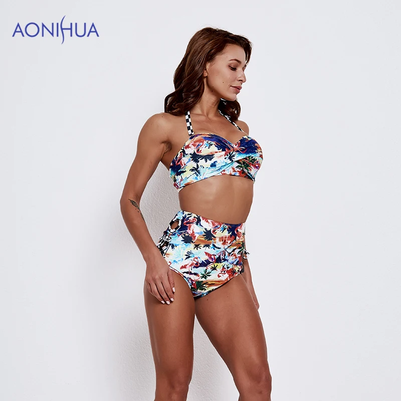 Купальный костюм AONIHUA из двух предметов для женщин бюстгальтеры с мягкими