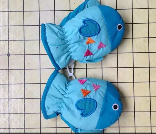 Симпатичные Еж 0-2 Год Inflant Ребенок Водонепроницаемый Лыжах Рукавицы красная