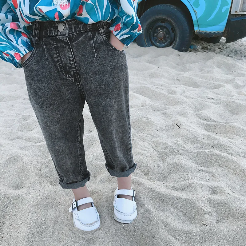 

Kids Jeans Pants 2019 New Autumn Black Long Straight Denim Trousers For 2-7Yrs Toddler Clothes Fashion Baby Boys Girls Jeans