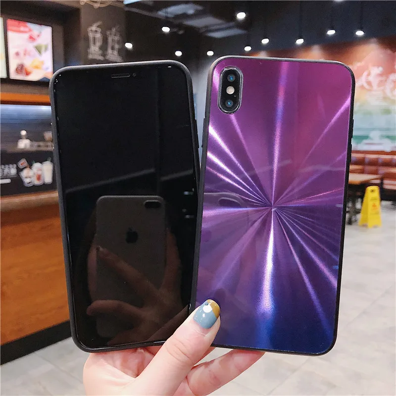Чехол для iphone XS Max XR 3D градиентный зеркальный чехол iPhone 6 6S 7 8 Plus X чехлы