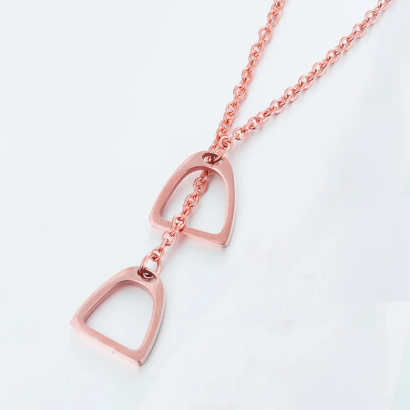 Rose Necklace SMJEL ожерелье с подвеской в виде лошади для женщин и мужчин, ювелирное изделие, ожерелье в виде копыта с милой лошадкой, ожерелье с копытом, колье - Окраска металла: Rose Necklace