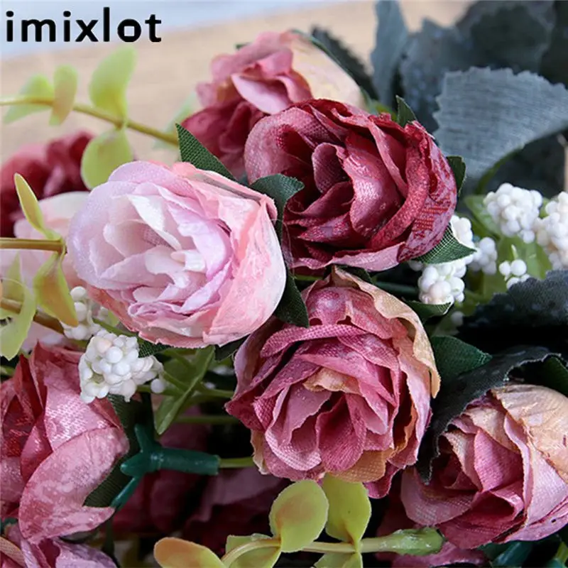 Imixlot 1 букет Новое поступление искусственные розы цветы для спальни гостиной