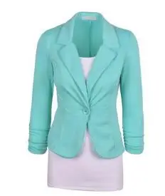 Sky blue Женский блейзер, черный, розовый, белый цвета, S-2XL, тонкая куртка, 19, весна-осень, корейский элегантный офисный вечерние Роскошный Блейзер, пальто, Feminina CX54 - Цвет: Sky blue