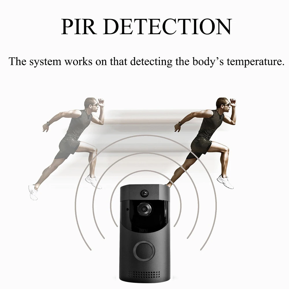 Yiktree видеодомофон Водонепроницаемый 720P HD беспроводной WiFi видео дверной звонок PIR
