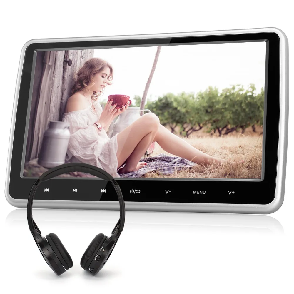 Тыква 10 1 ''черный Автомобильный подголовник dvd плеер HD цифровой TFT экран с