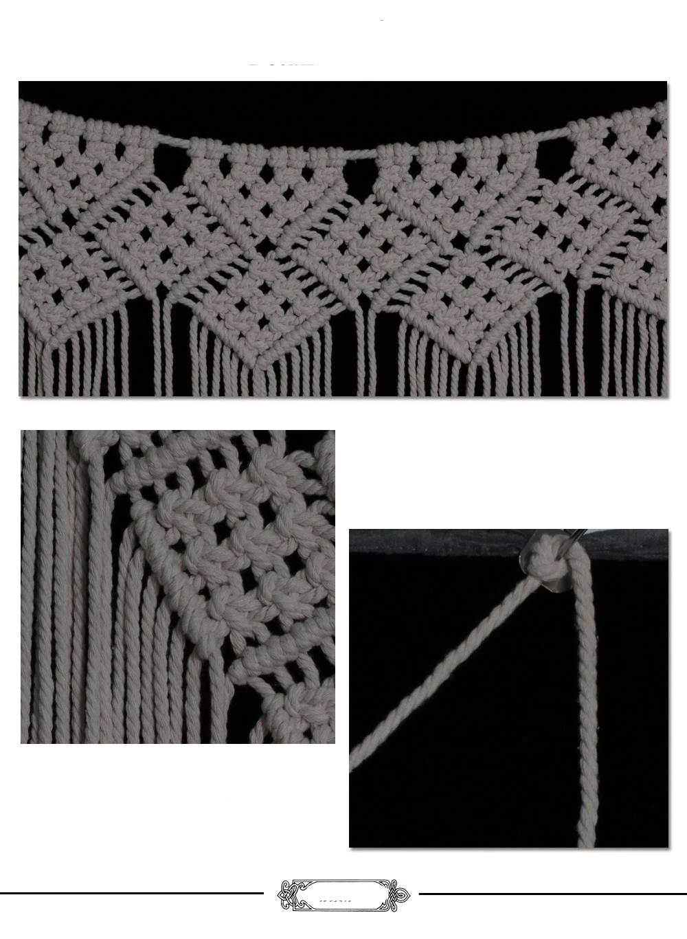 Macrame Wall Hanging 100 x 115cm Cotton Handmade Woven Wall Tapestry Large Boho Wedding Backdrop Wall Decoration for Living Room