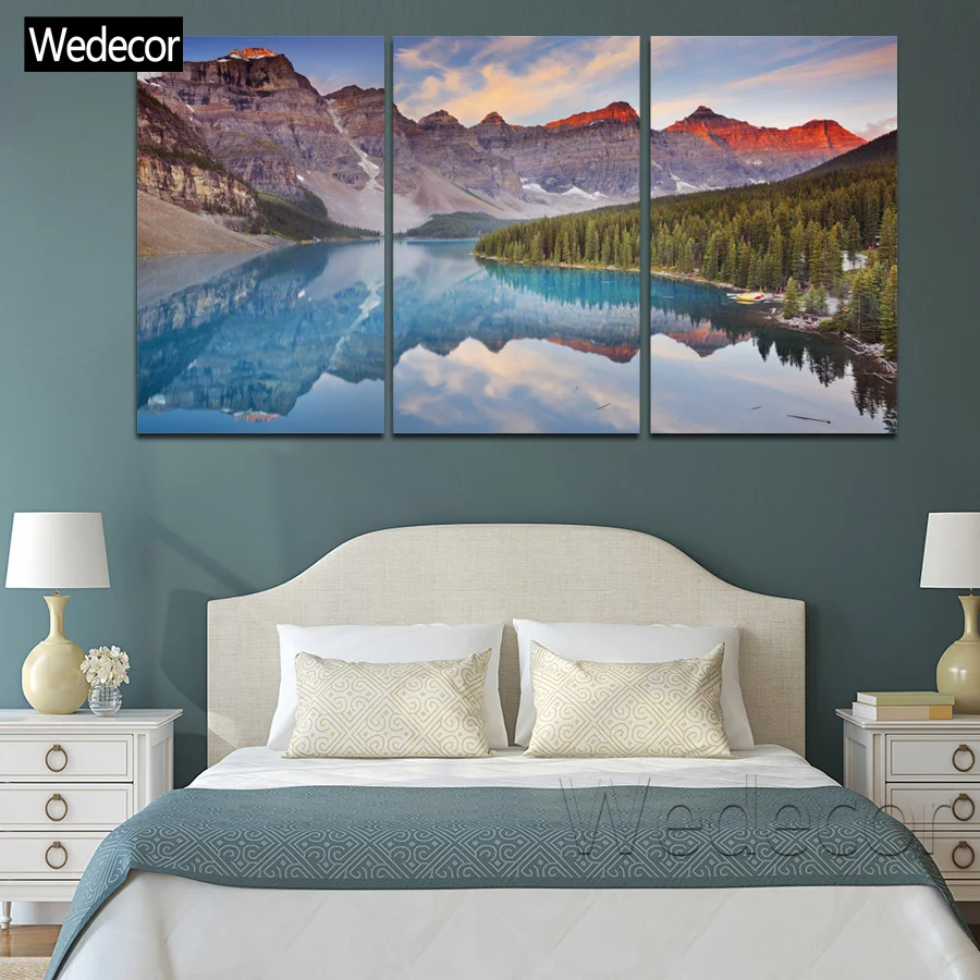 5 шт. HD Clear Lake Banff национальный парк принты 4 плаката настенная живопись 3 холста для