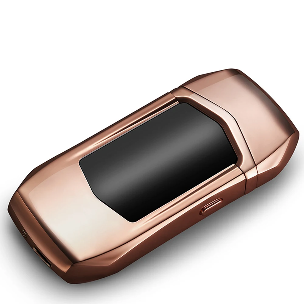 Rose gold Курить красочные USB перезарядки прикуривателя Мода 78*37 мм отпечаток пальца подарок для друга отец Электрический Подарочный металлический - Название цвета: Rose gold
