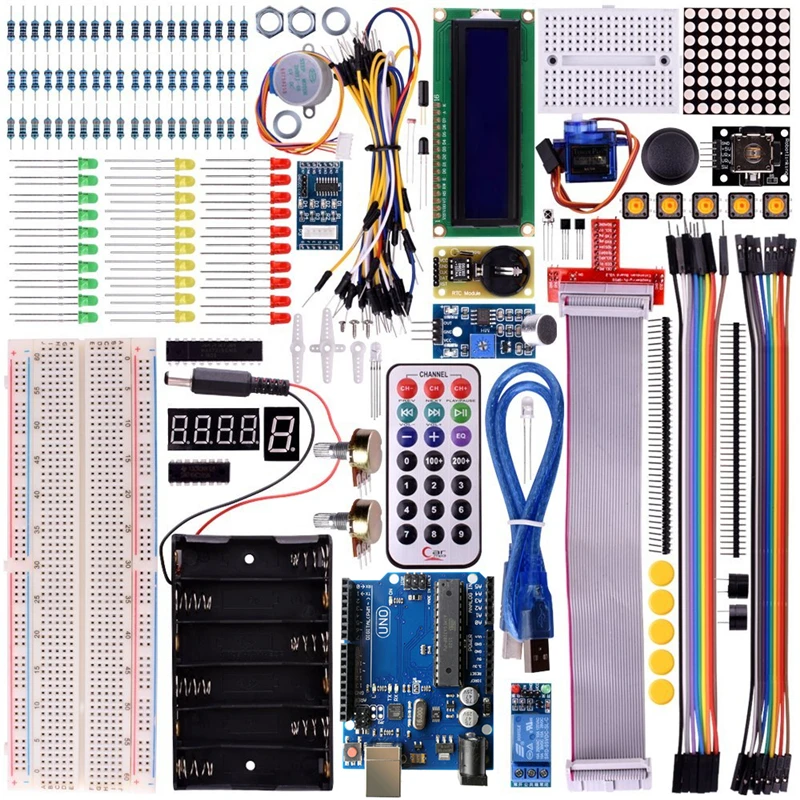 HX студия стартер Обучающие наборы для arduino с UNO R3 LCD Серводвигатель датчик AVR
