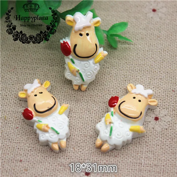 10pcs 10 шт милые Мультяшные животные корова Кабошон из смолы с плоской задней стороной Шарм DIY Ювелирные изделия/ремесло украшения - Цвет: 10pcs