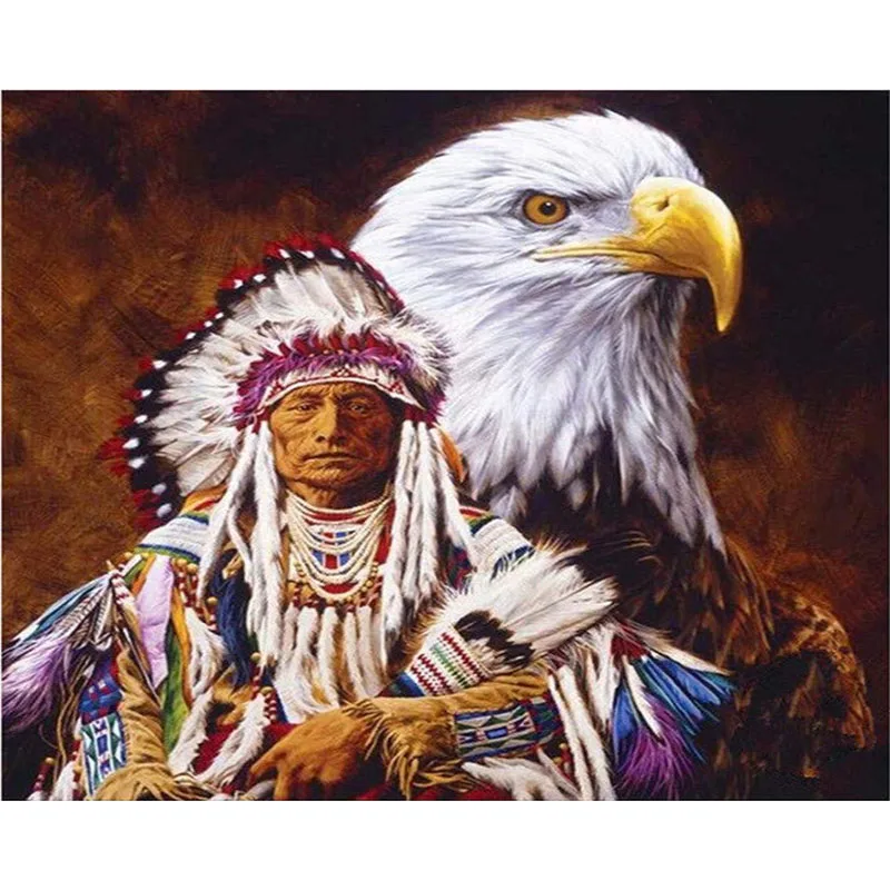 DIY Цифровая живопись по номерам орел картина маслом росписи наборы Раскрашивание