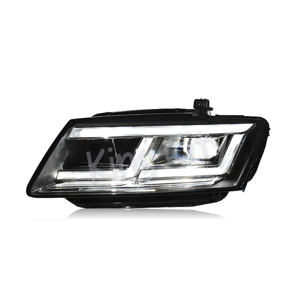 CAPQX 2 шт. для Audi Q5 2009- светодиодный налобный фонарь, головной светильник, лампа в сборе, DRL Объектив, двойной луч, Би-светодиодный объектив