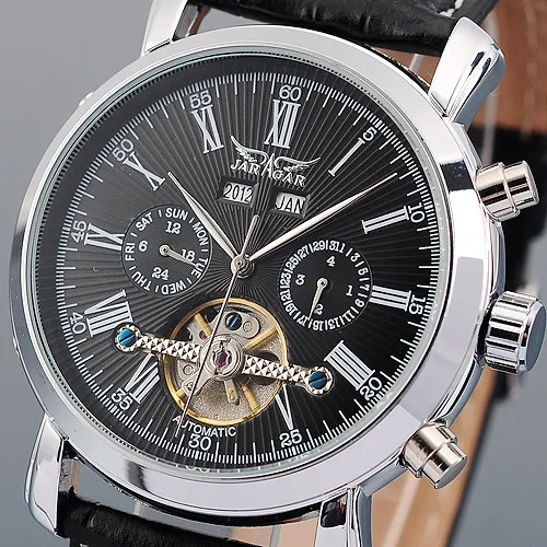 JARAGAR Мужские наручные часы Tourbillon Мужские механические часы Дата Календарь Неделя Месяц многофункциональные наручные часы erkek kol saati