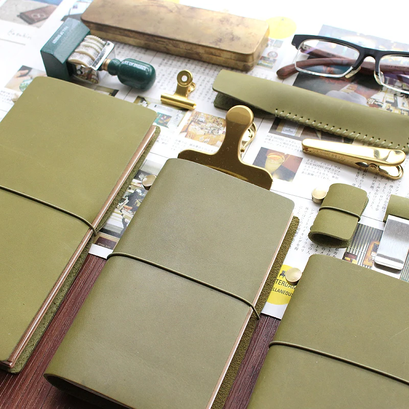 

Fromthenon Travelers Notebook Olive Green Leather Planner 2021 Cowhide Note For Midori Diary Traveler Personal Journal