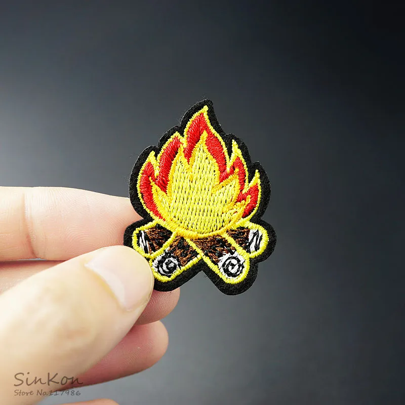 Firewood (Size:3.0X4.0cm) DIY Cartoon Badges Embroidery Patch Applique Ironing Clothing Sewing Supplies Decorative Badge | Дом и сад
