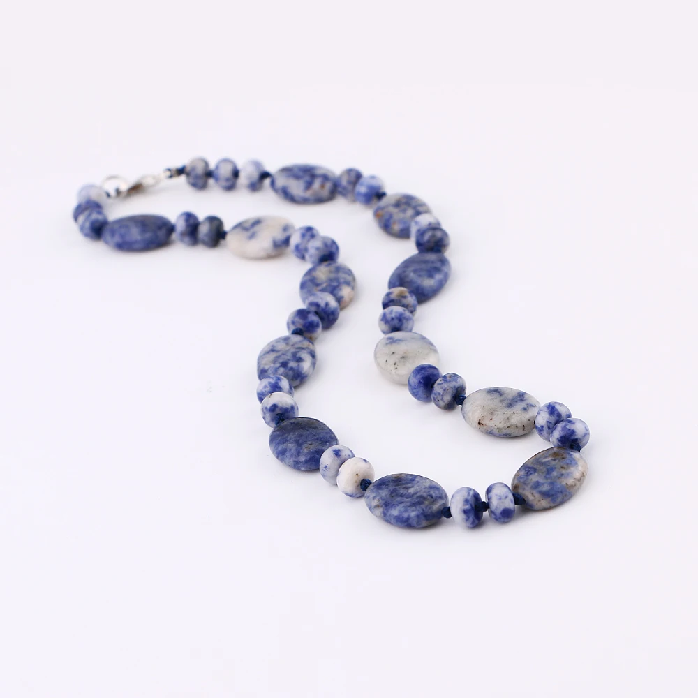 Yumten Blue-Veinstone Ожерелье мощность натуральный камень капли воды Кристалл для мужчин