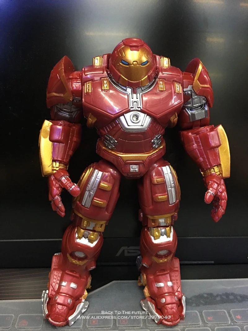 Disney Marvel Avengers 17cm Figure Super Heroes Iron Man Hulk Thanos Flashing Light Chest PVC Action Figures Toys for children | Игрушки и