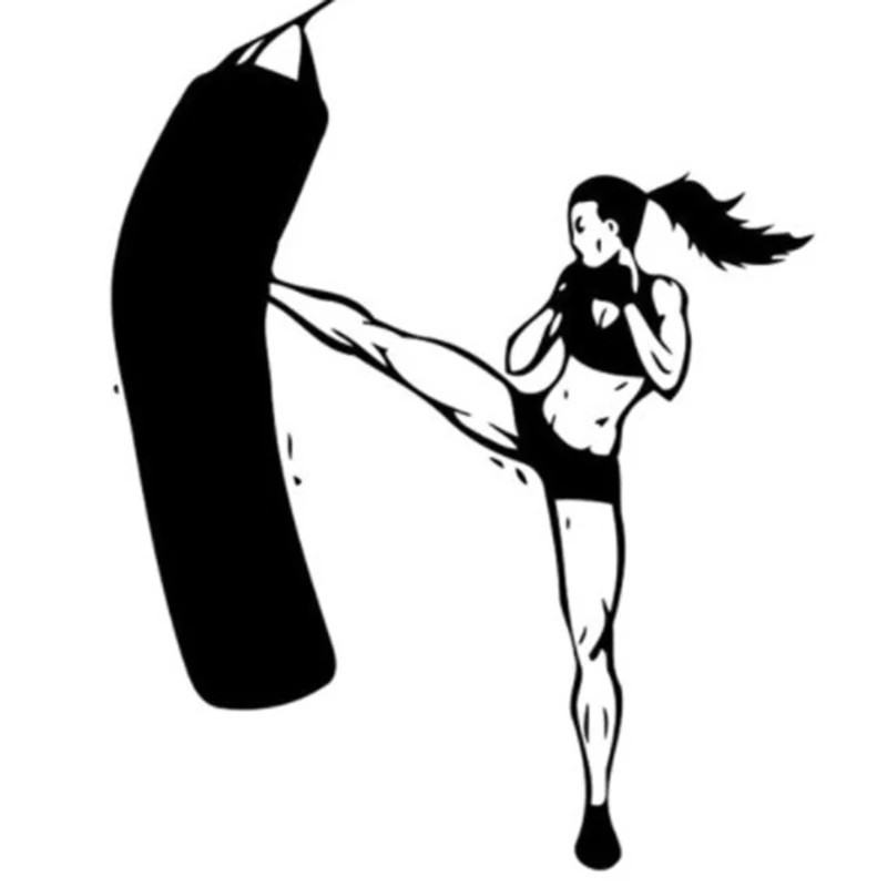 Спортивные виниловые наклейки Kickboxer для девочек на стекло окно стену ноутбук